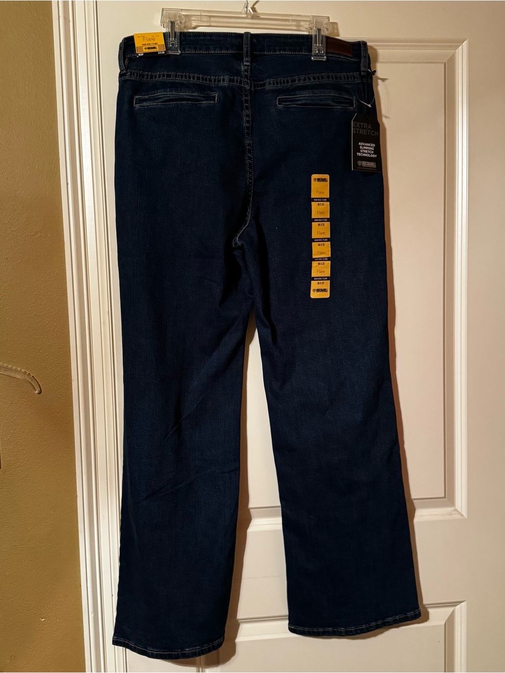 NWT Rock & Roll Denim High Rise Flare Jeans Women’s 36x32 Dark Wash western - Picture 6 of 13